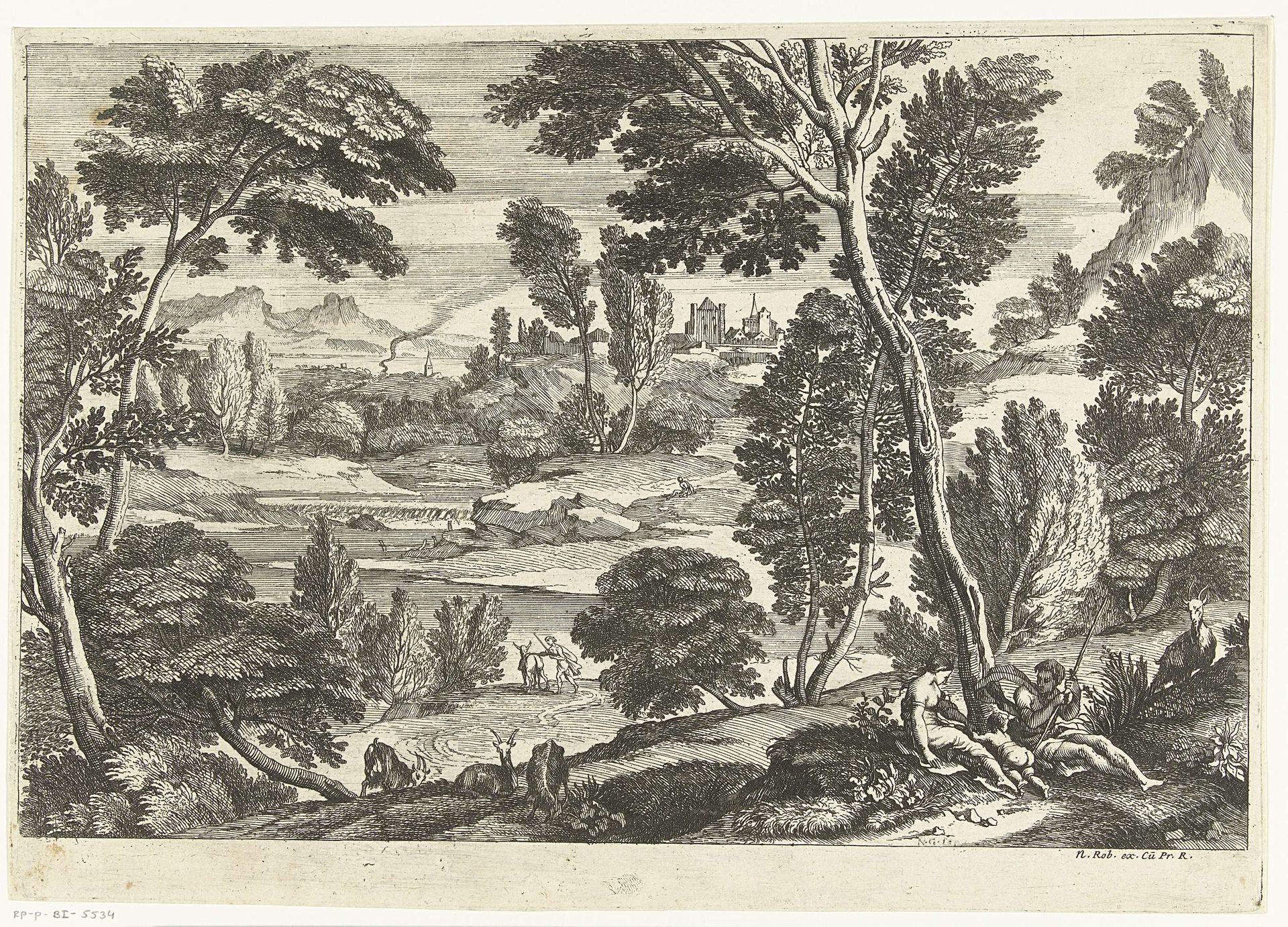 Familie in landschap by Nicolas Guérard