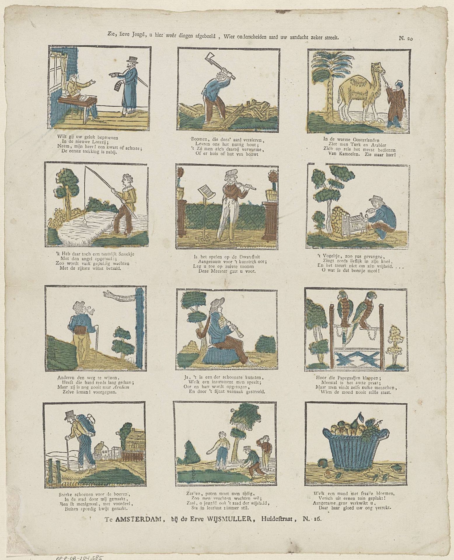 Zie, lieve jeugd, u hier weêr dingen afgebeeld, / Wier onderscheiden aard uw aandacht zeker streelt by Erve Wijsmuller