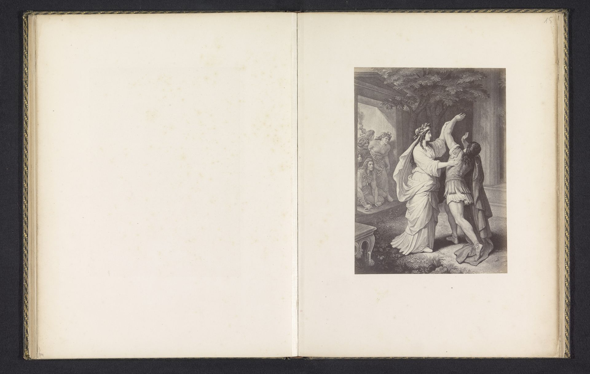 Fotoreproductie van een prent van een scene uit Iphigenie auf Tauris, voorstellende Orestes en Iphigeneia by Anonymous