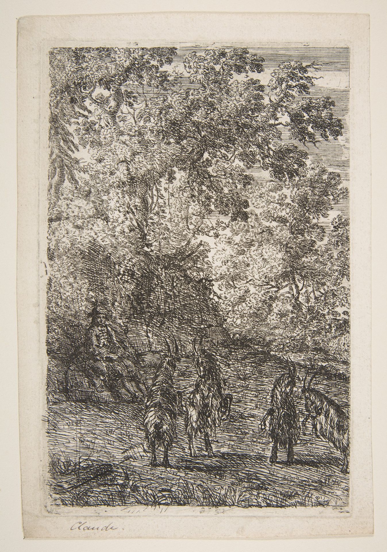 Four Goats (Left Section of The Goats) by Claude Lorrain