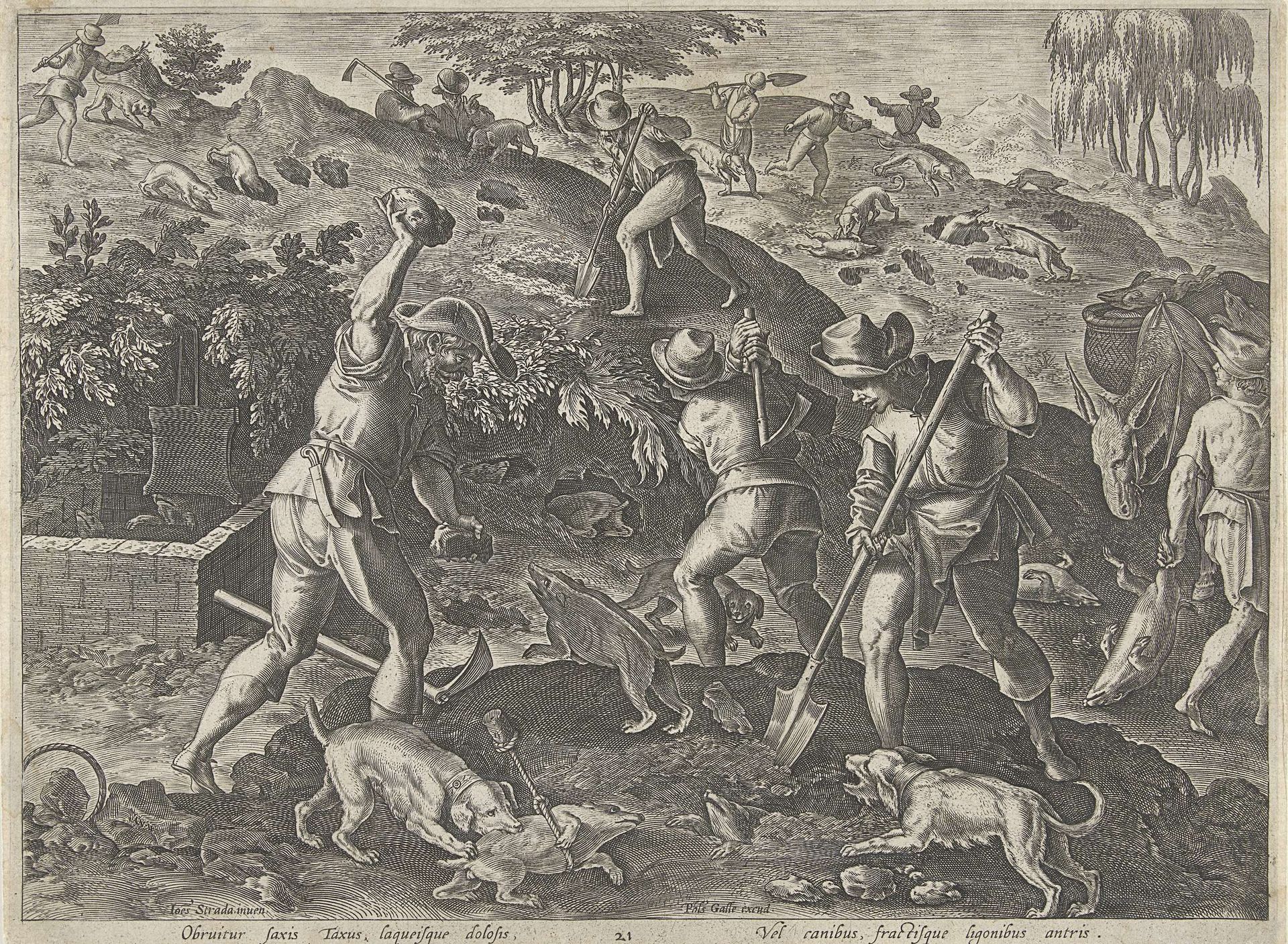Jacht op dassen by Philips Galle