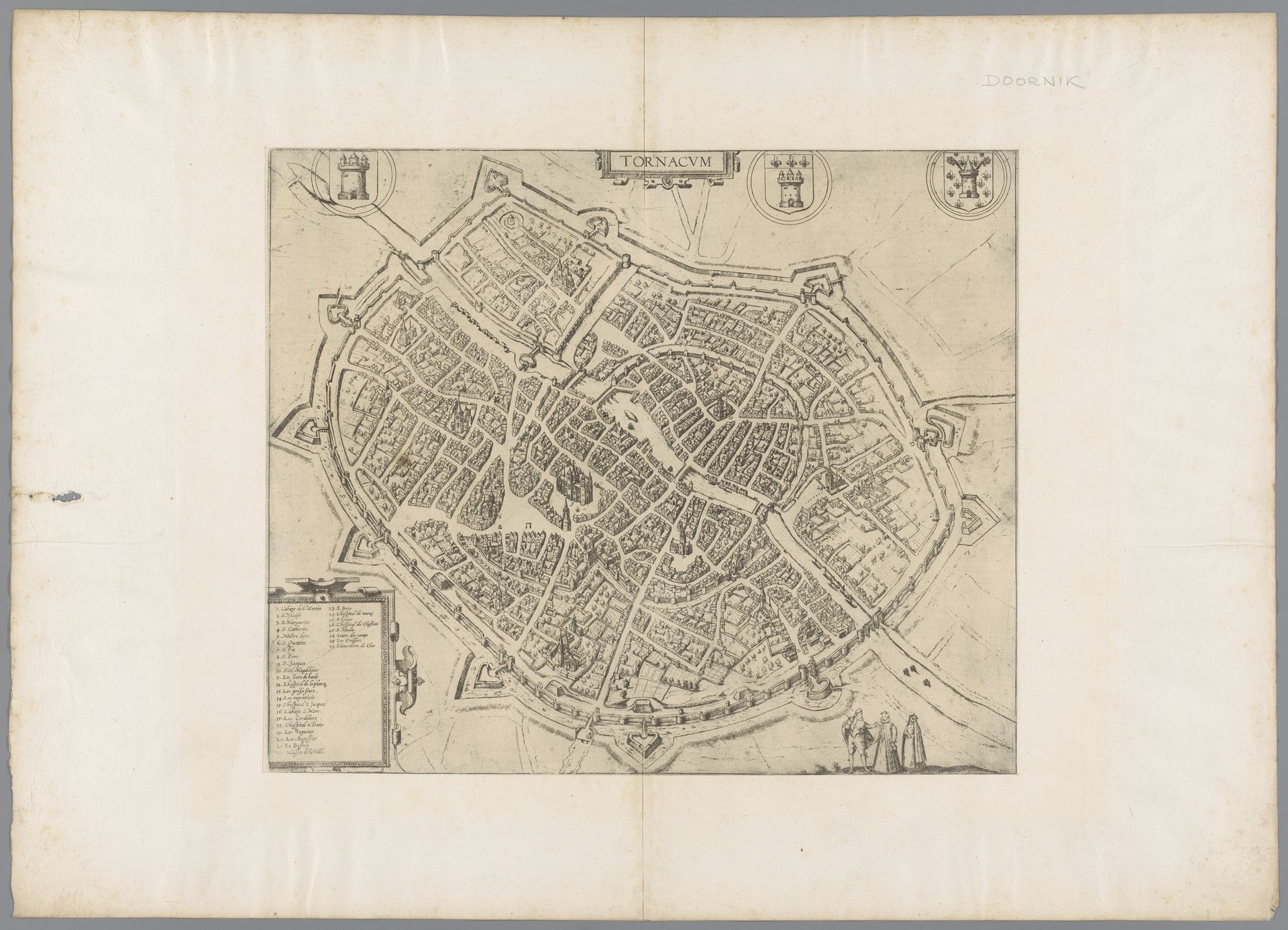 Plattegrond van Doornik by Frans Hogenberg