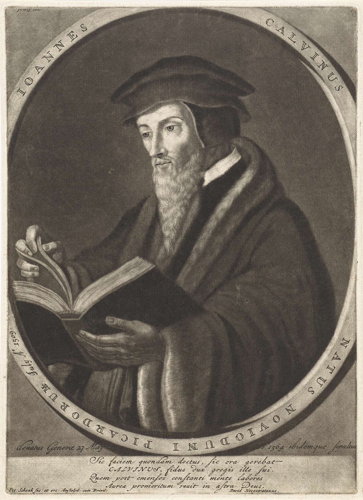 Portret van Johannes Calvijn by Pieter Schenk