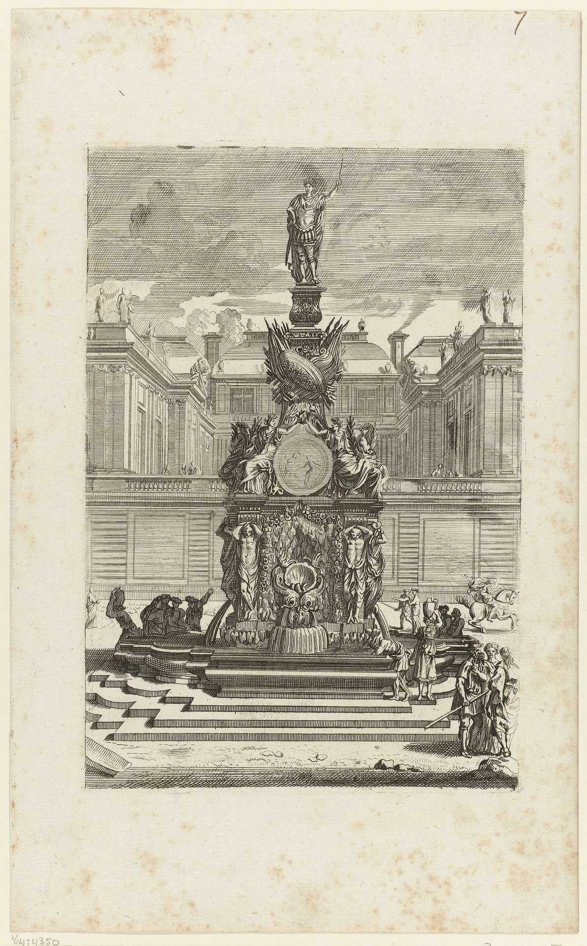 Fontein met hoog voetstuk by Anonymous