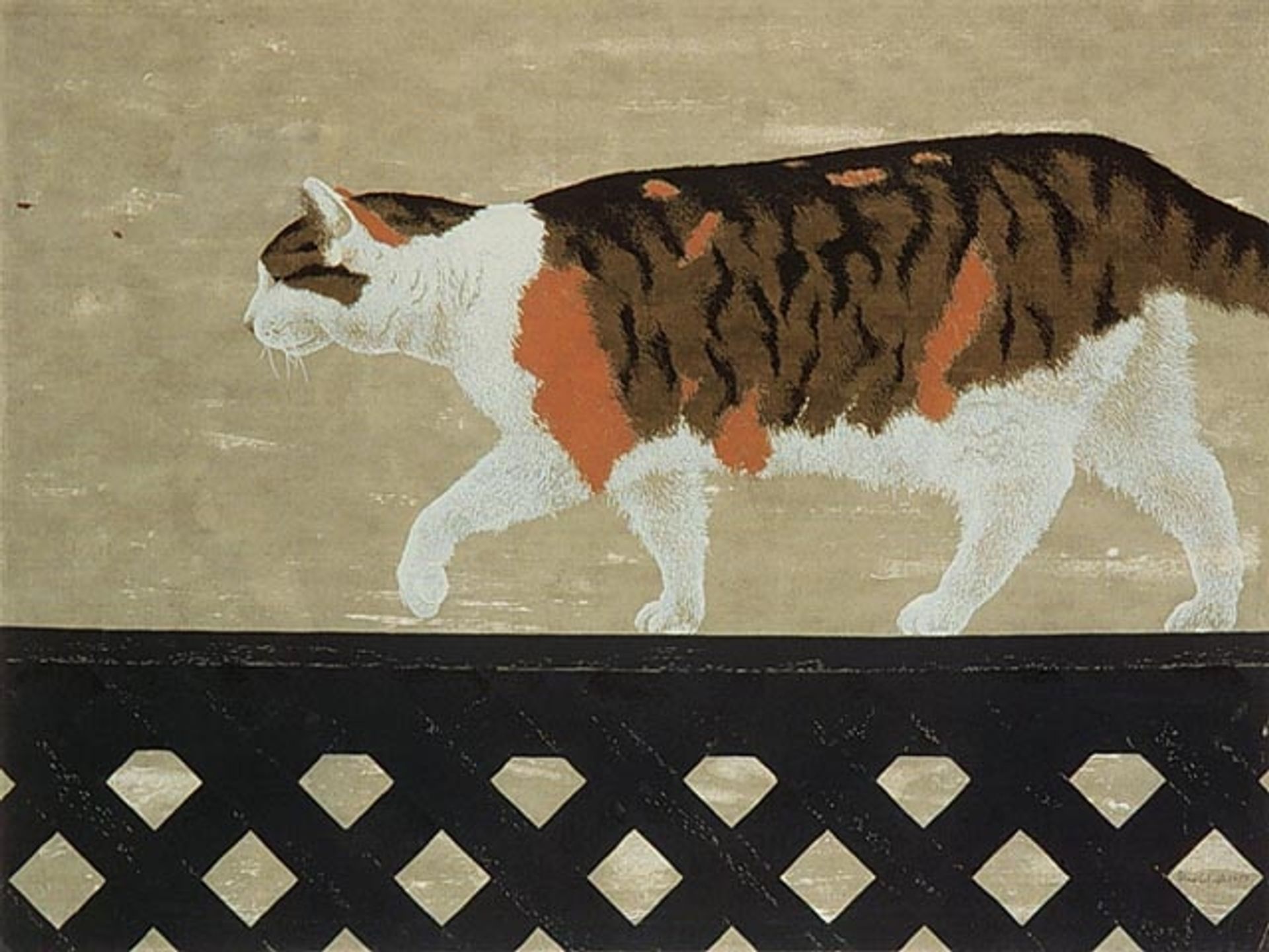 Cat on Fence by Alex Colville