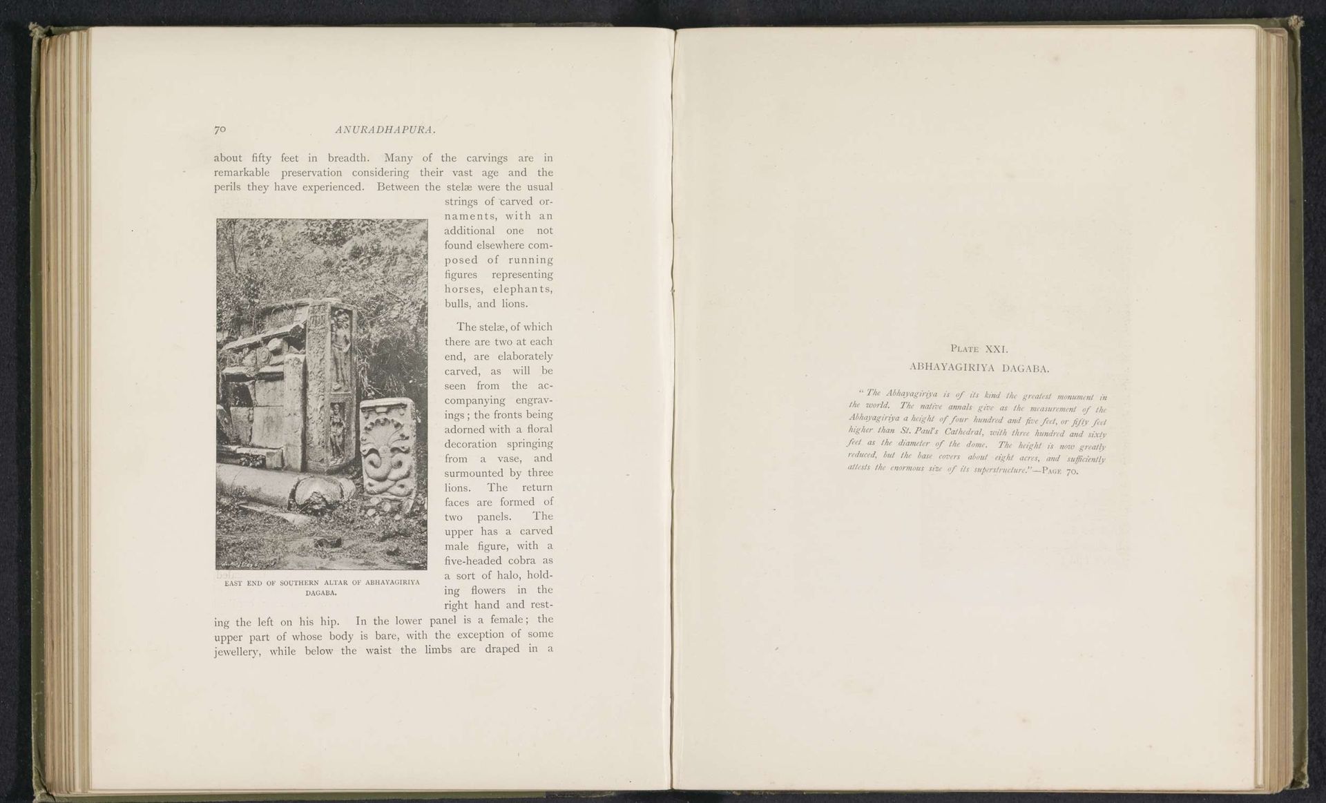 East end of southern altar of Abhayagiriya dagaba by Henry William Cave