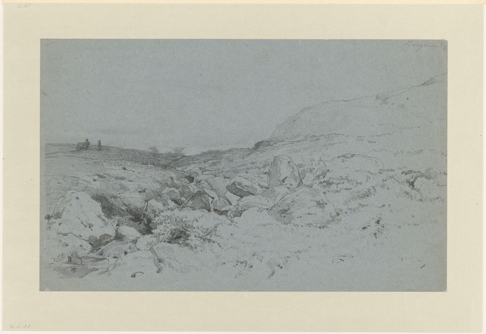 Heuvellandschap met beekje, bij Bergen in Noorwegen by Willem Maris