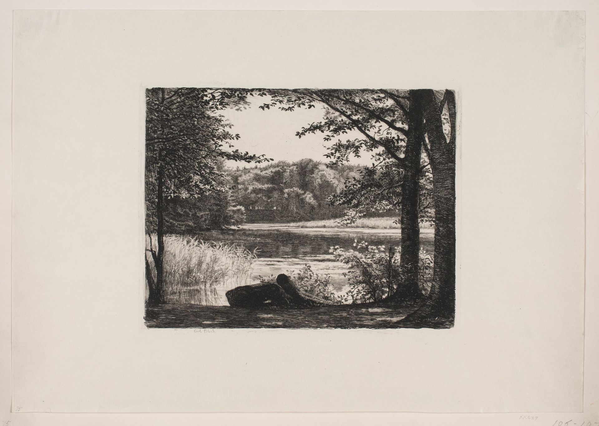 En skovsø ved Hellebæk by Carl Bloch