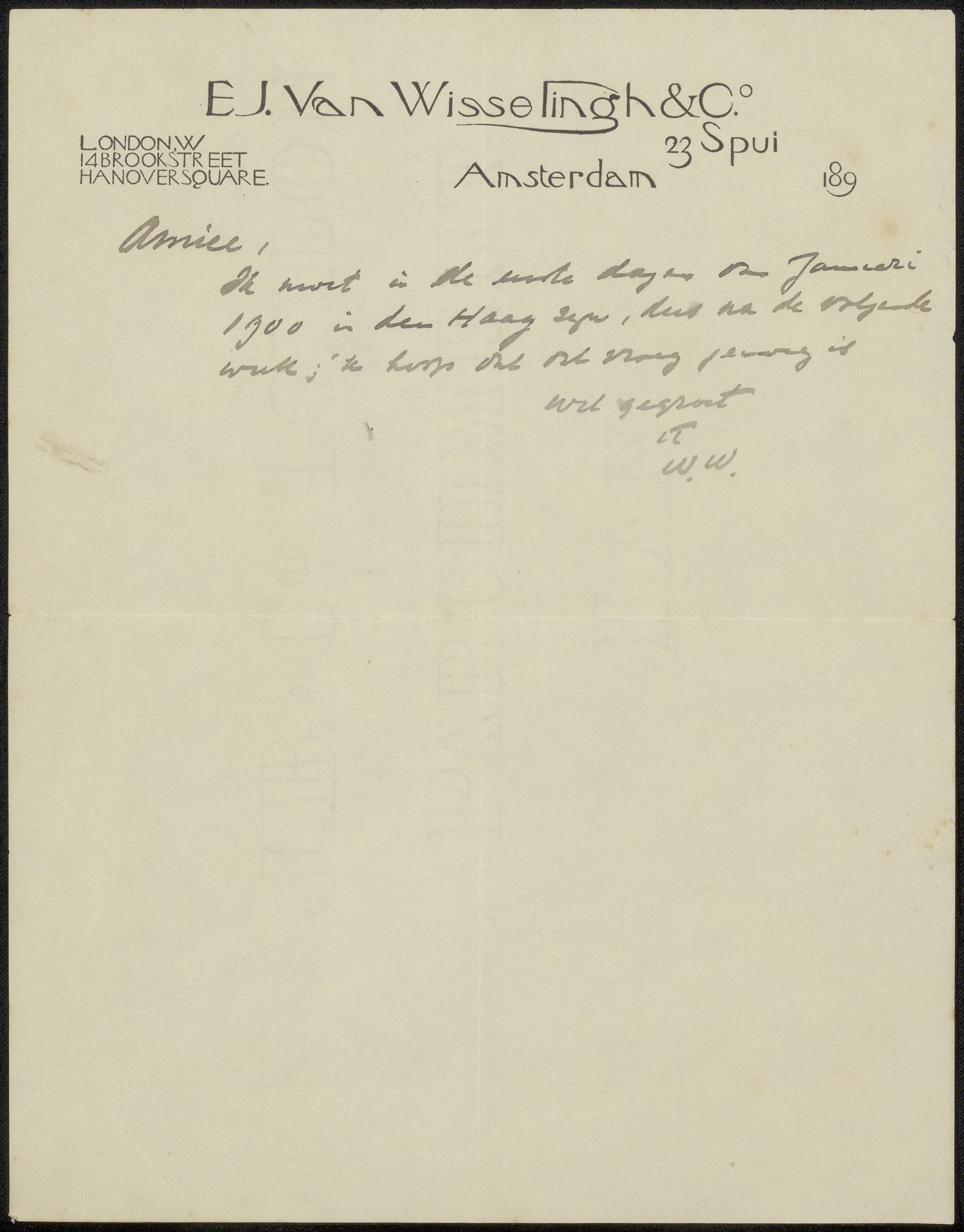 Brief aan Philip Zilcken by Willem Witsen