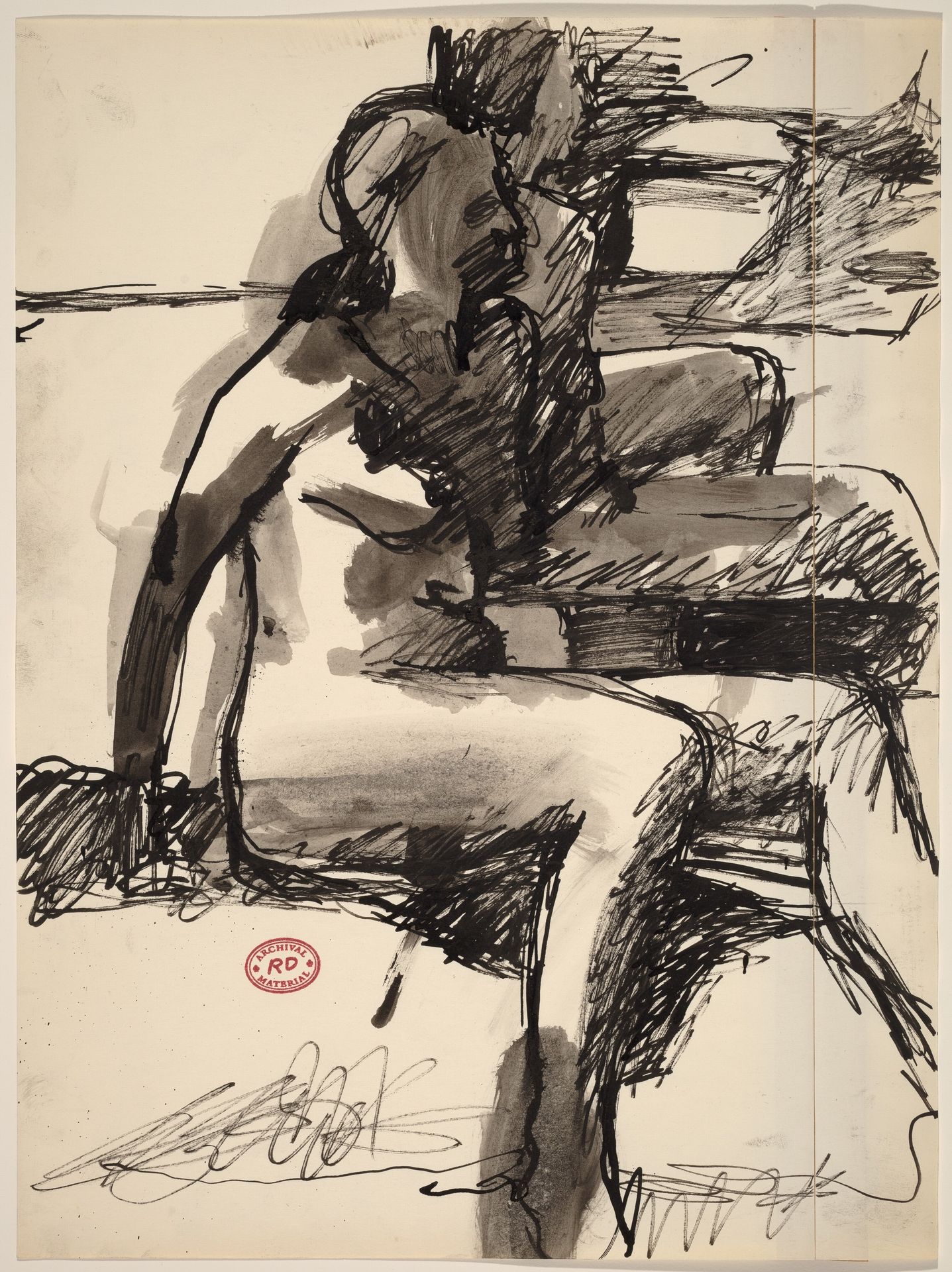 Untitled [two seated female nudes facing right] by Richard Diebenkorn