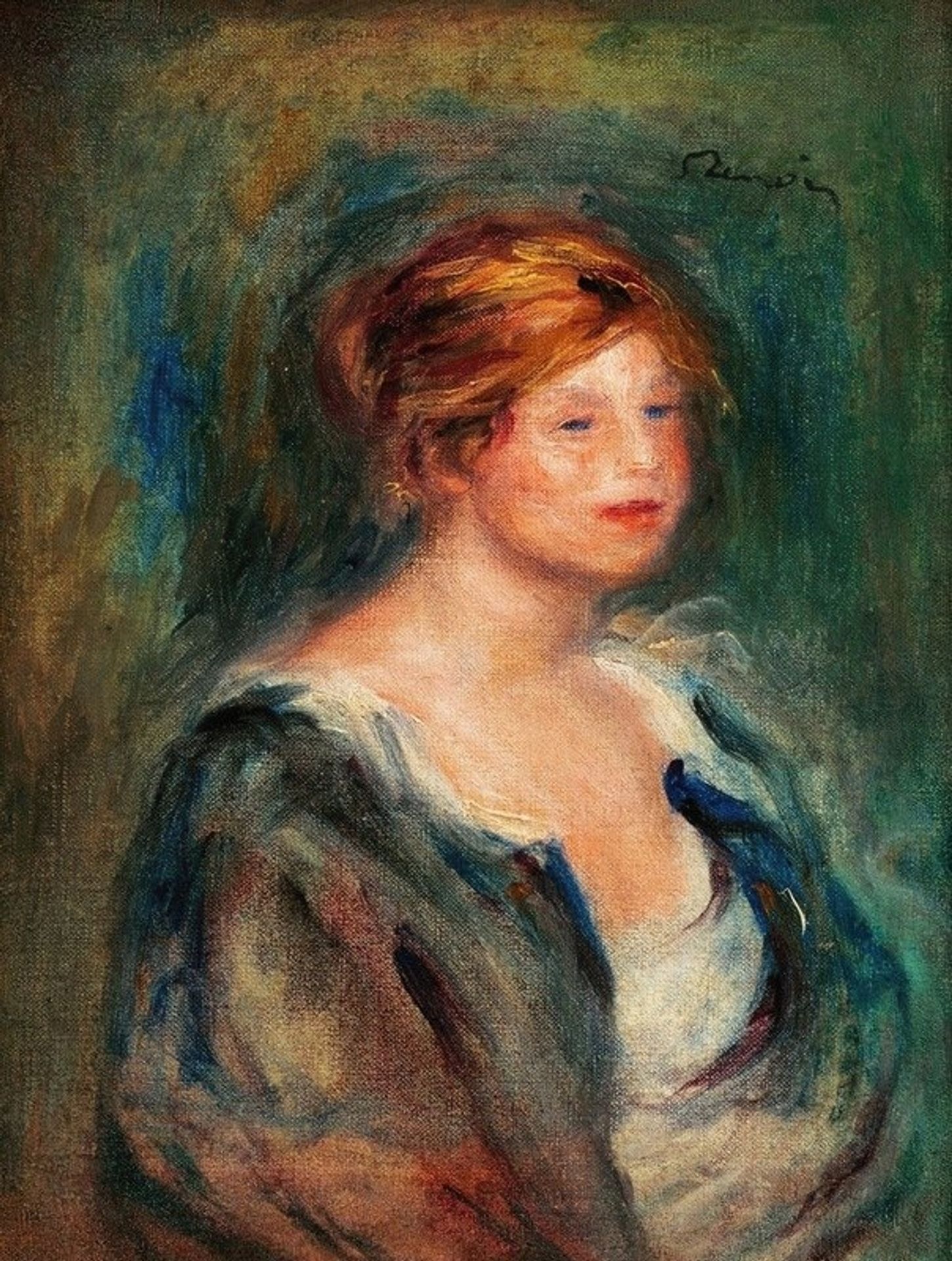 Jeune fille en bleu by Pierre-Auguste Renoir
