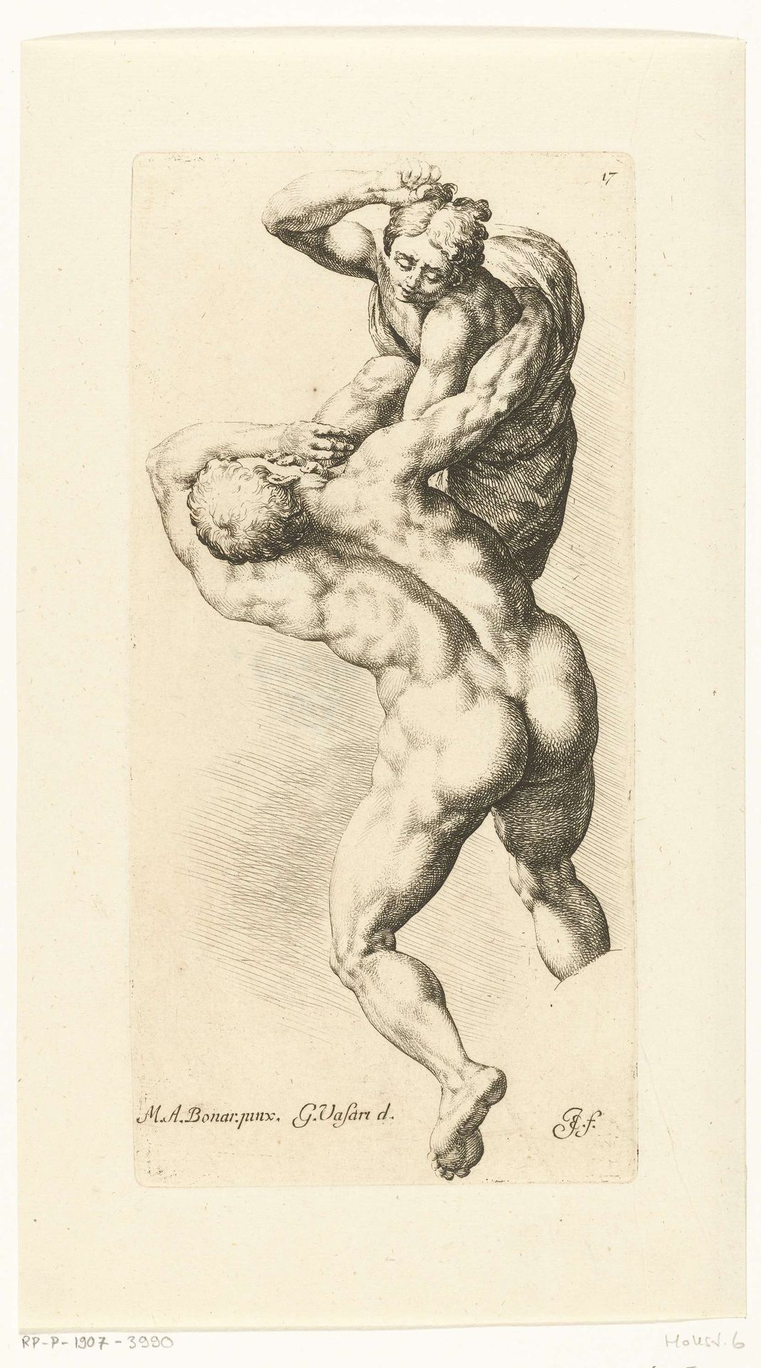 Strijd tussen twee verdoemden by Jan de Bisschop