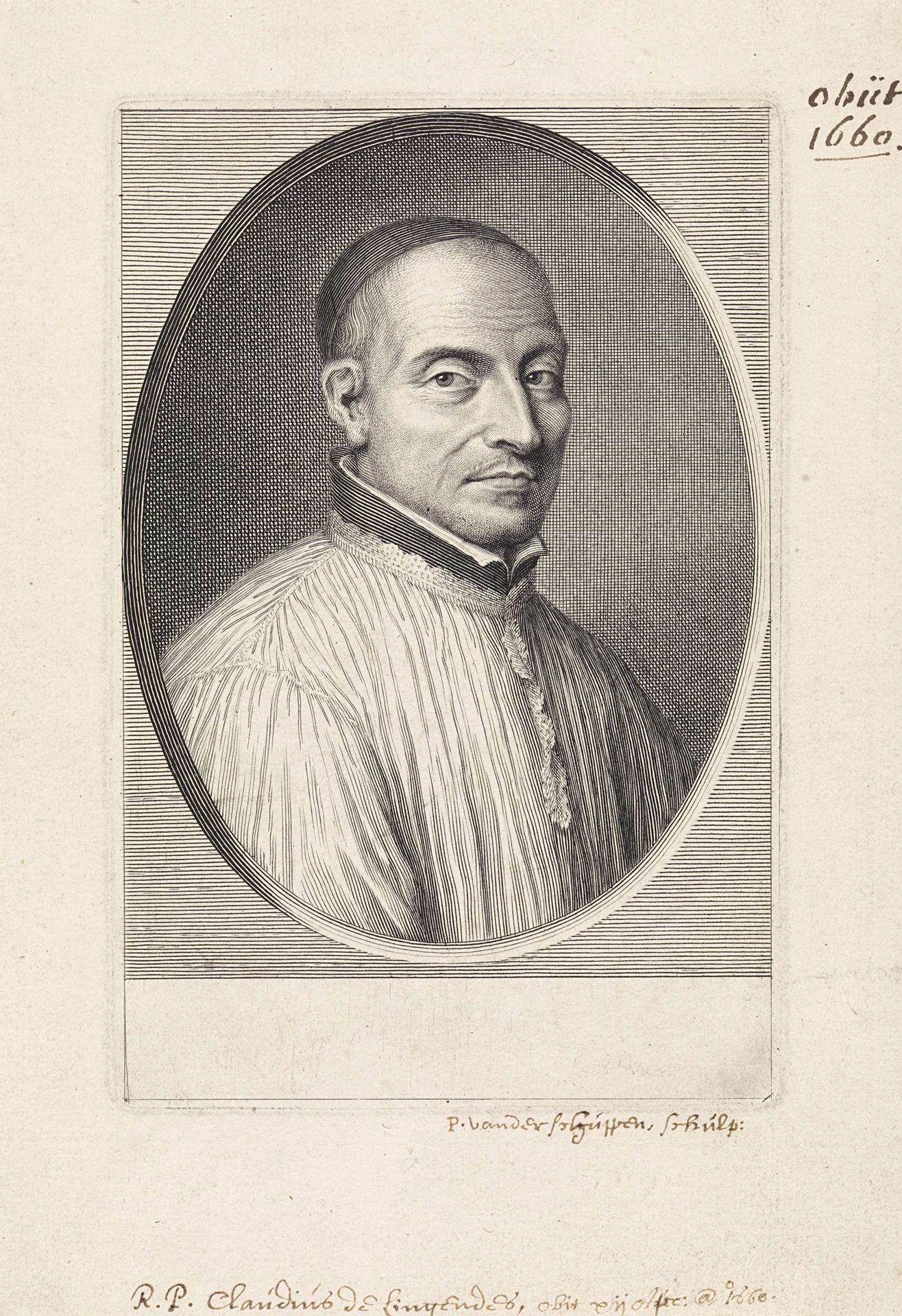 Portret van de jezuïet Claudius de Lingendes by Pieter van Schuppen