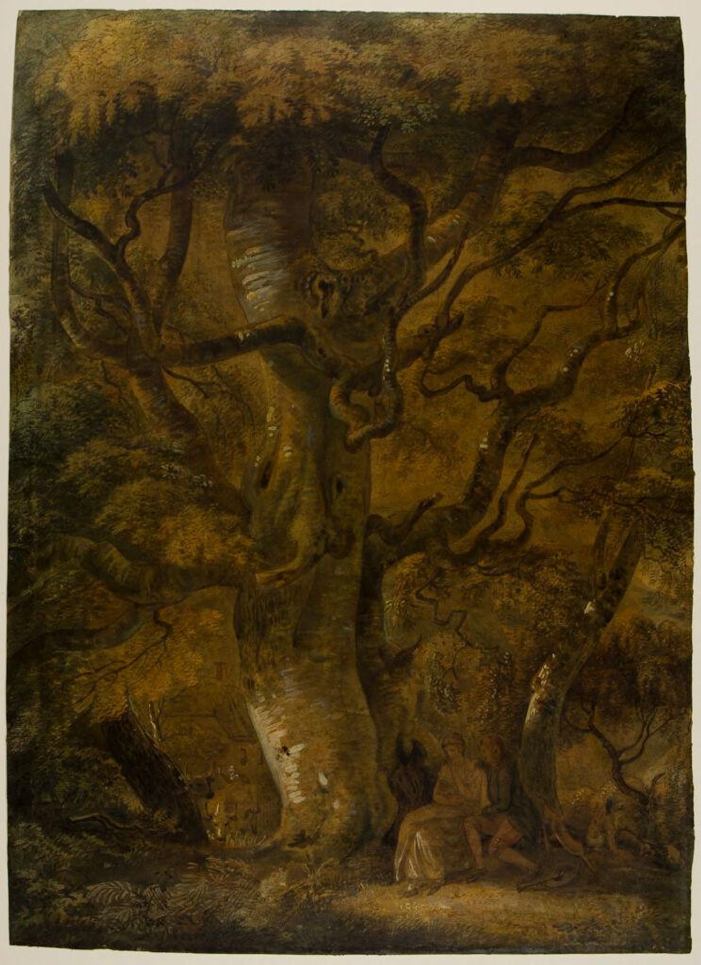 Large Tree with Couple Seated Beneath by Paul Sandby