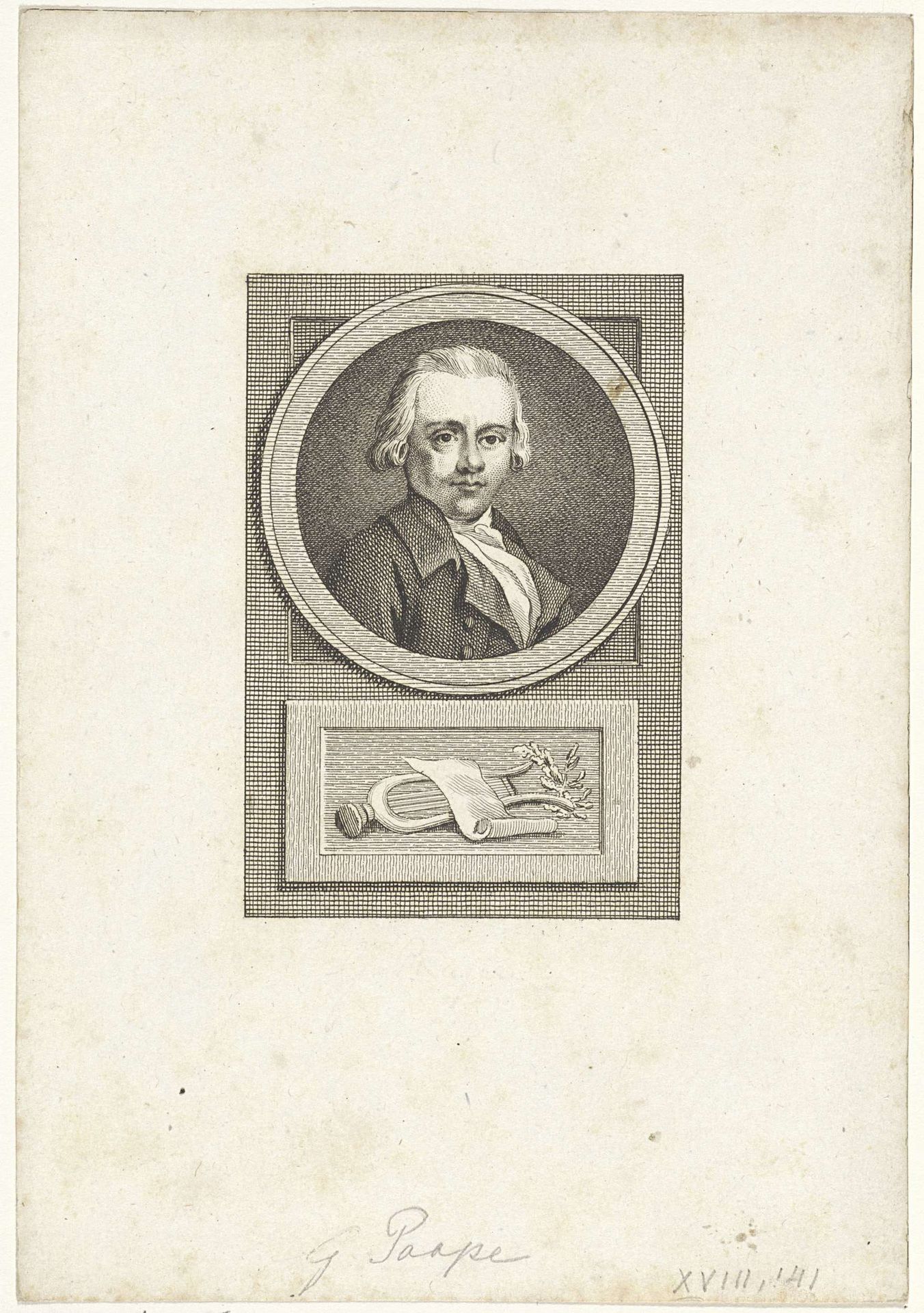 Portret van Gerrit Paape by Reinier Vinkeles