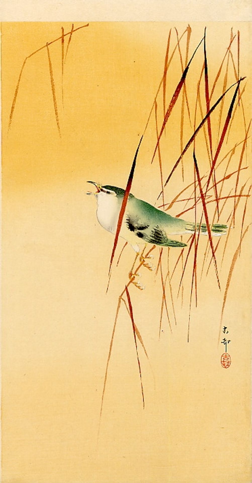 Songbird in Reeds by Ohara Koson