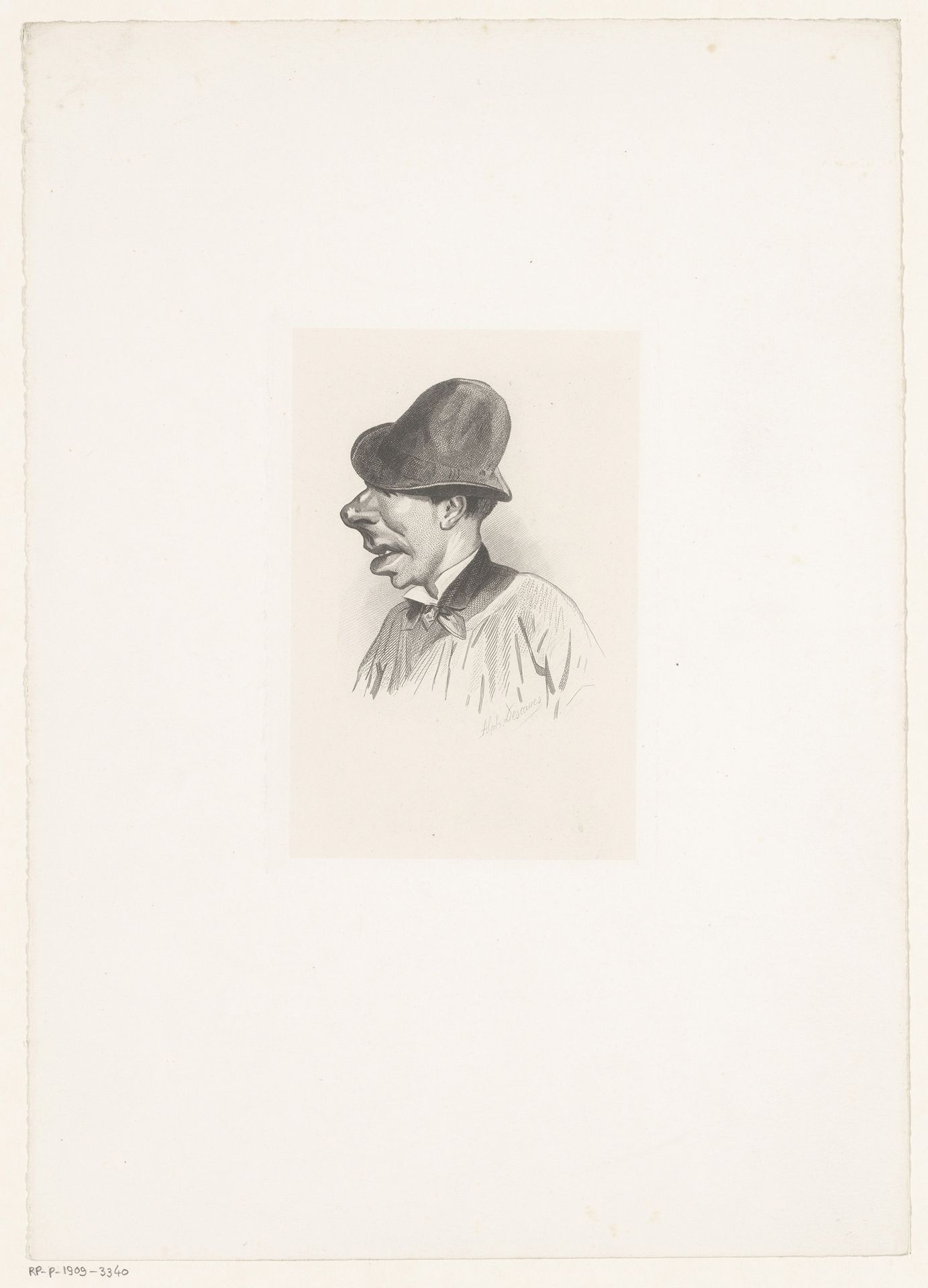 Karikaturaal portret van Ernest Alexandre Honoré Coquelin by Alphonse Descaves