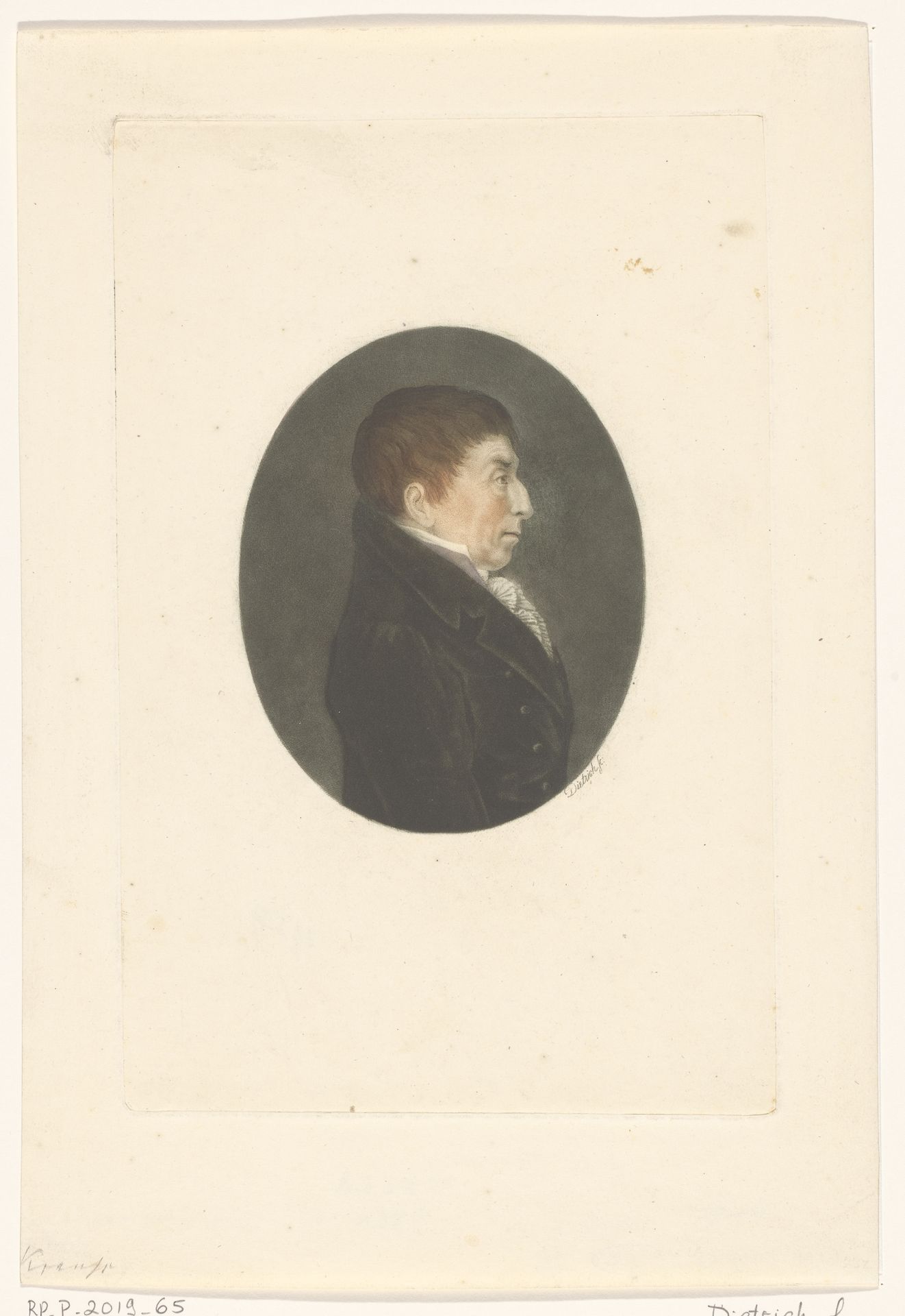 Portret van arts Johan Carl Krauss by Friedrich Christoph Dietrich