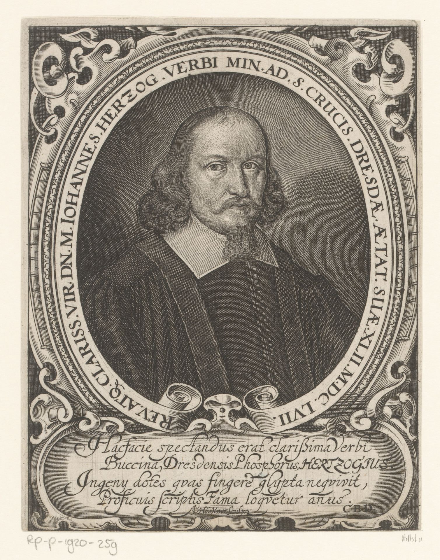 Portret van Johann Hertzogk op 42-jarige leeftijd by Johann Caspar Hoeckner