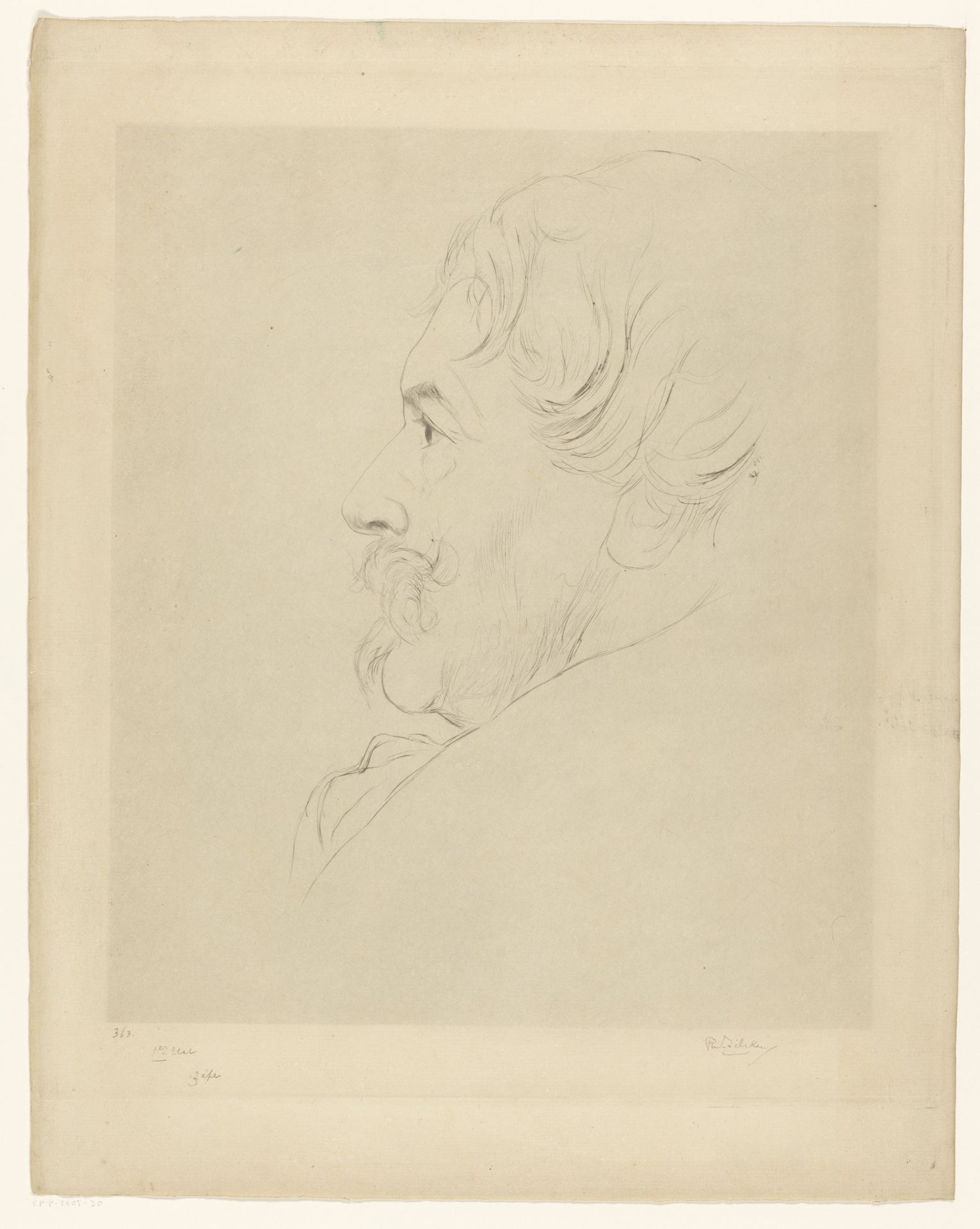 Portret Edmond de Goncourt by Philip Zilcken