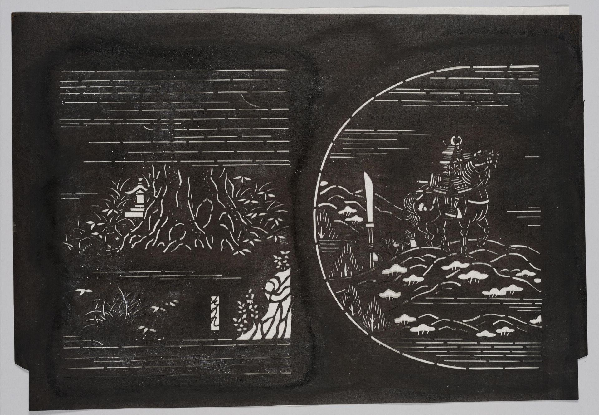 Stencil for Illustrated Don Quixote (Ehon Don KihÅte) by Serizawa Keisuke