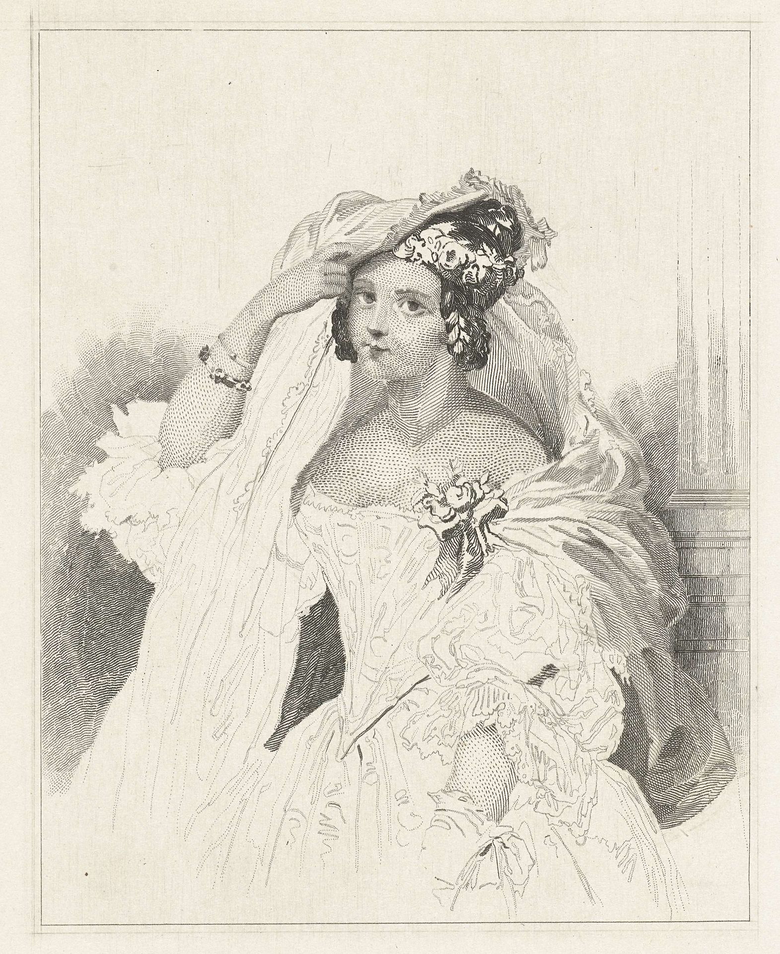 Portret van een jonge dame genaamd Lilia by Henricus Wilhelmus Couwenberg