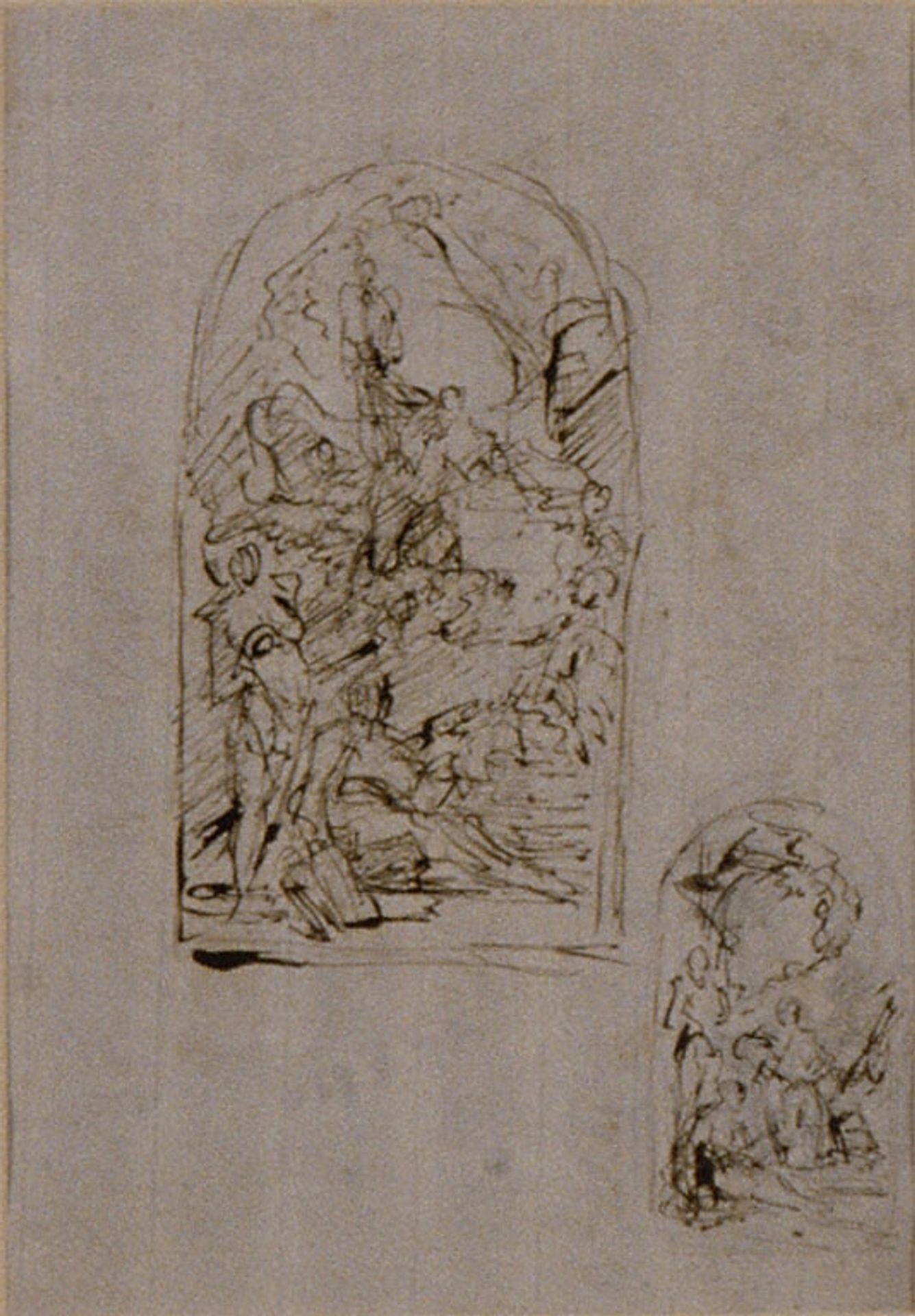 Sketches for an Altar with Saint Margaret of Cortona, Saint Sebastian and Saint Roch (recto); Two Sketches for an Altar (verso) by Giovanni Battista Piazzetta