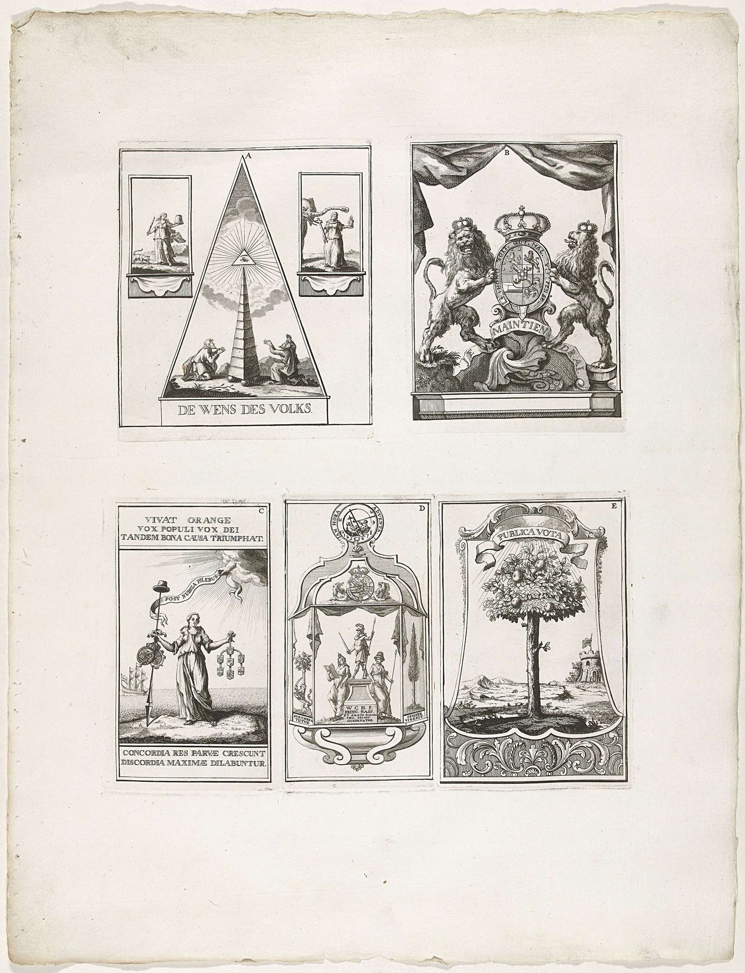 Decoraties A-E te Den Haag, 1747 by Anonymous