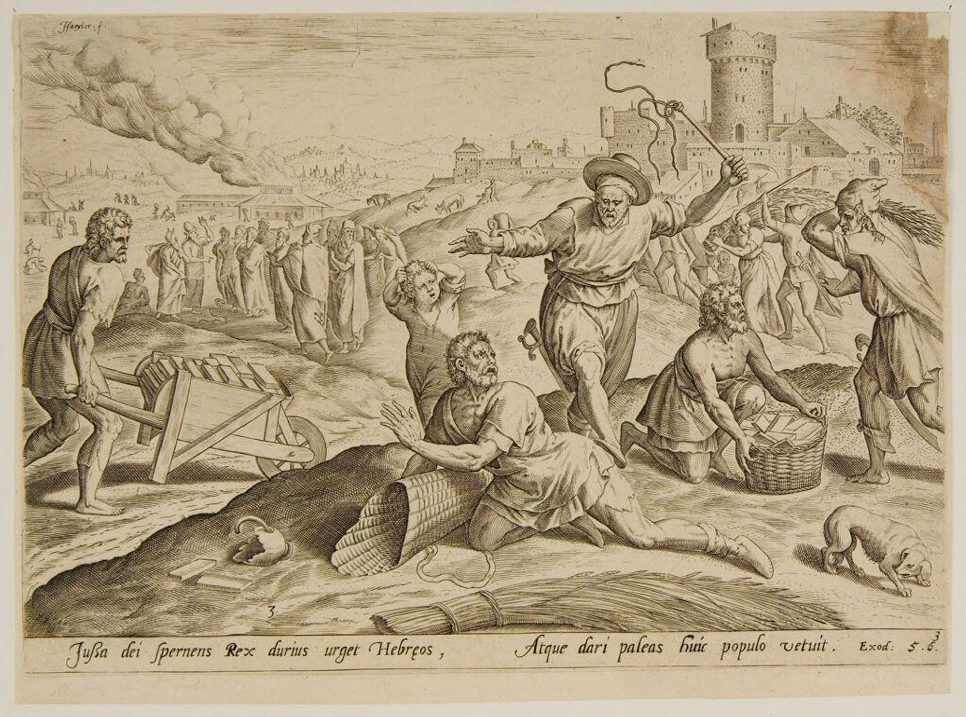 Pharaoh Compelling the Hebrews to Gather Straw for Themselves by Johann Sadeler I