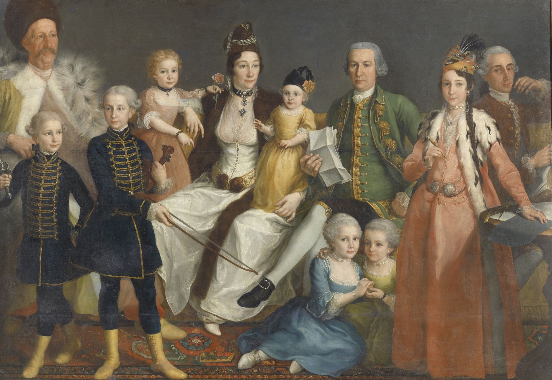 David George van Lennep (1712-97), Senior Merchant of the Dutch Factory at Smyrna, and his Wife and Children by Antoine de Favray