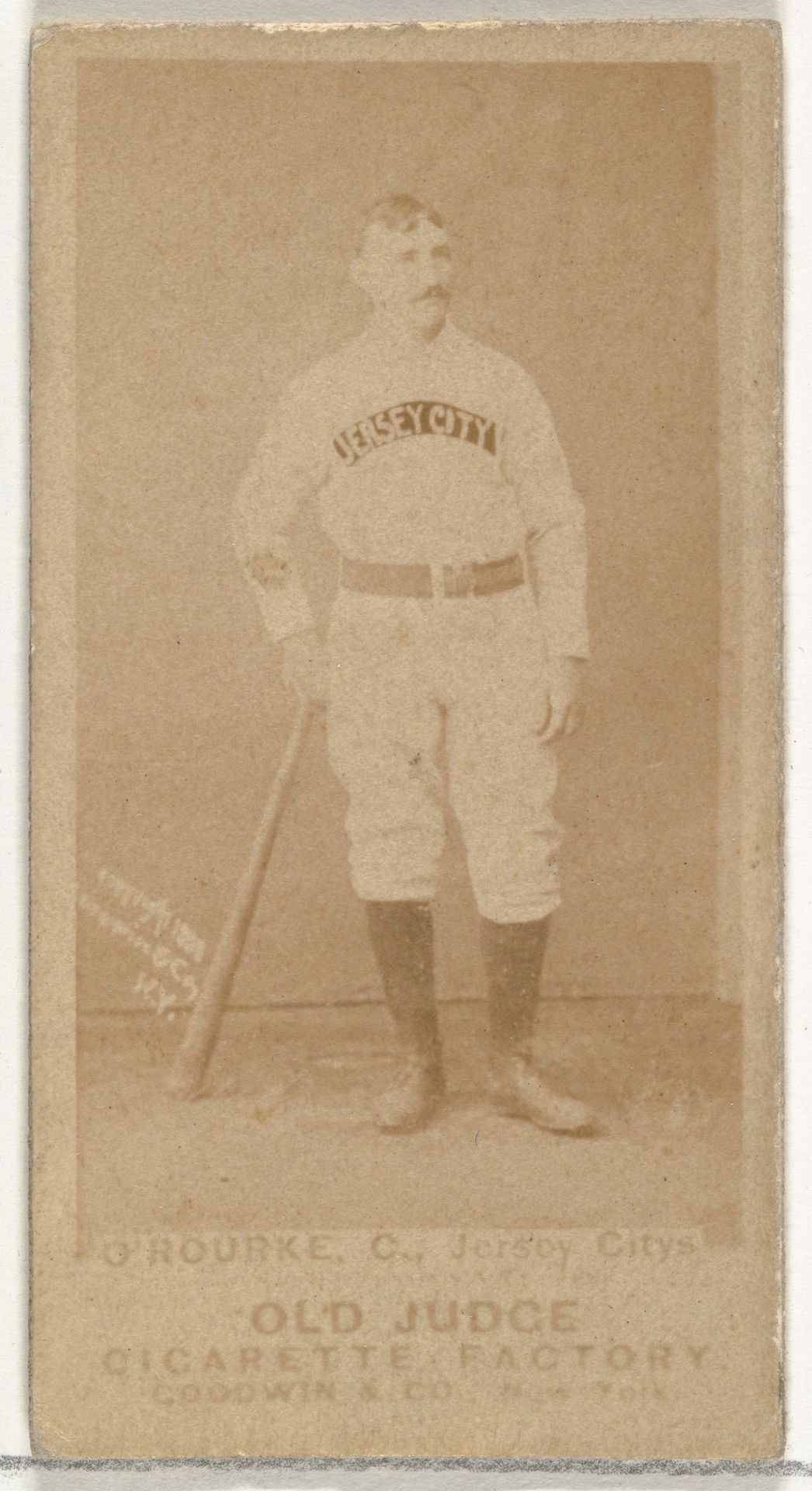 Thomas Joseph "Tom" O'Rourke, Catcher, Jersey City Skeeters, from the Old Judge series (N172) for Old Judge Cigarettes by Goodwin & Company