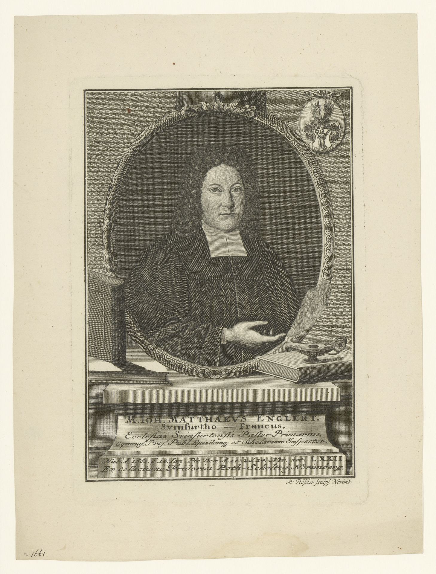 Portret van Johann Matthäus Englert by Michael Rössler