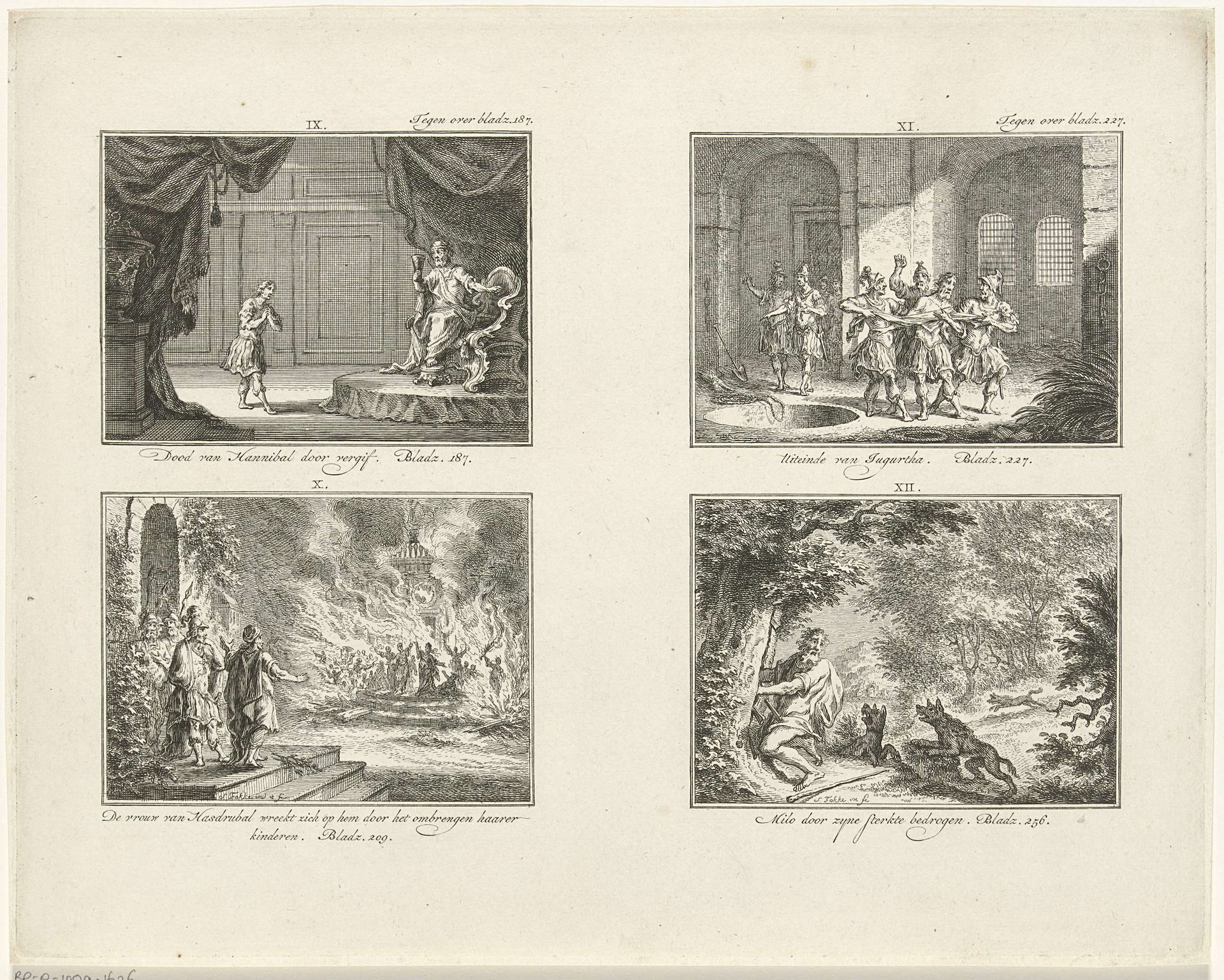 Vier voorstellingen uit de klassieke geschiedenis by Simon Fokke