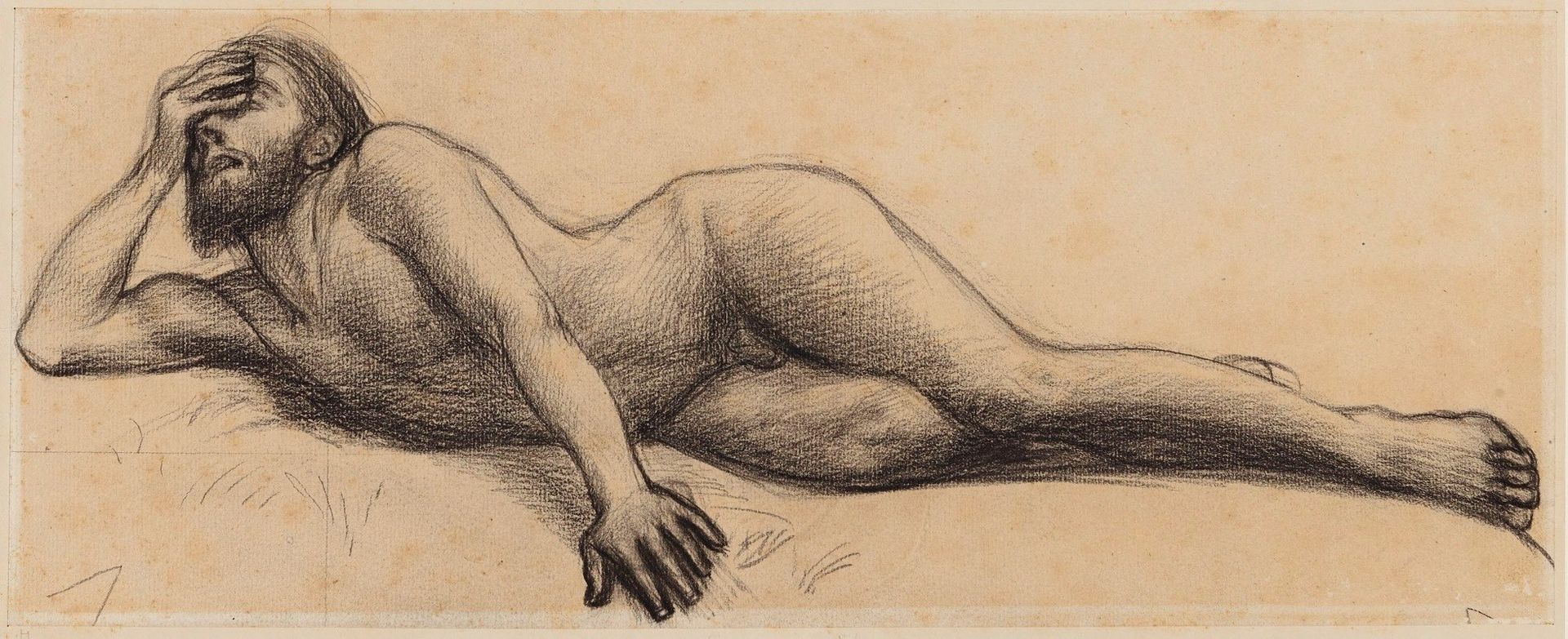Homme nu étendu par terre by Pierre Puvis de Chavannes