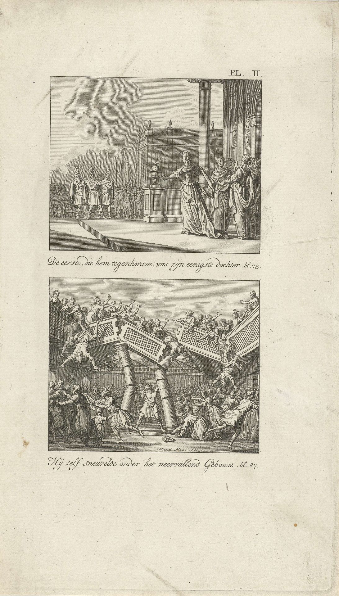 Jefta's dochter / Simsons dood by Noach van der (I) Meer