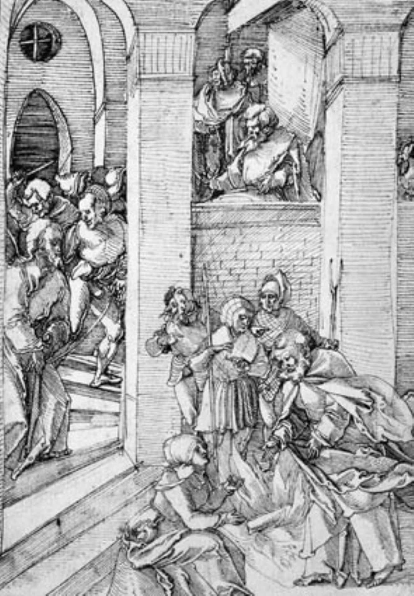 St Peter's denial in the courtyard of the high priest by Hans Schäufelein