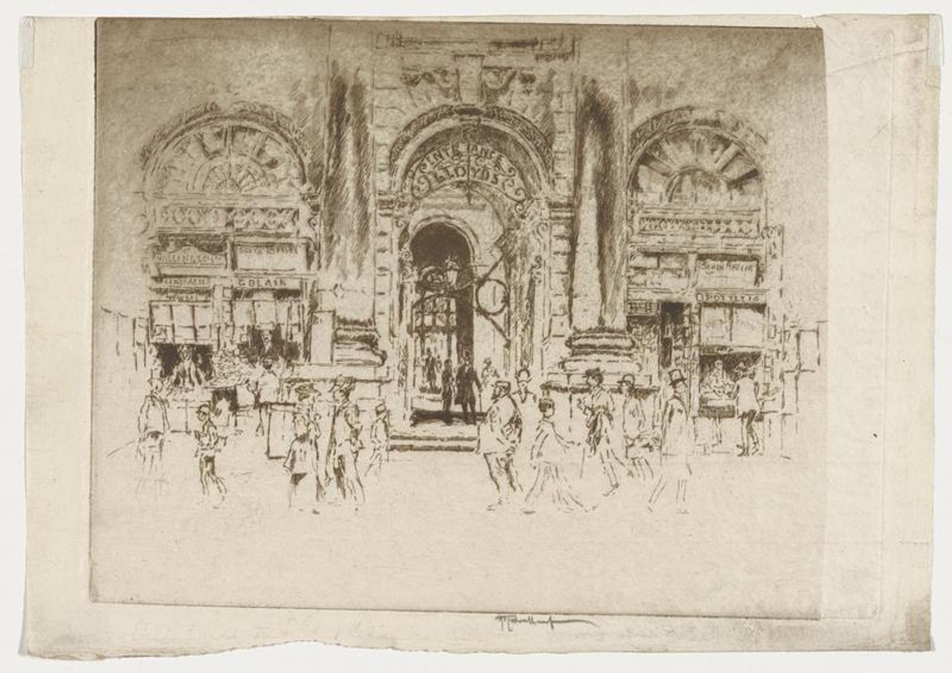 Entrance to Lloyds by Joseph Pennell