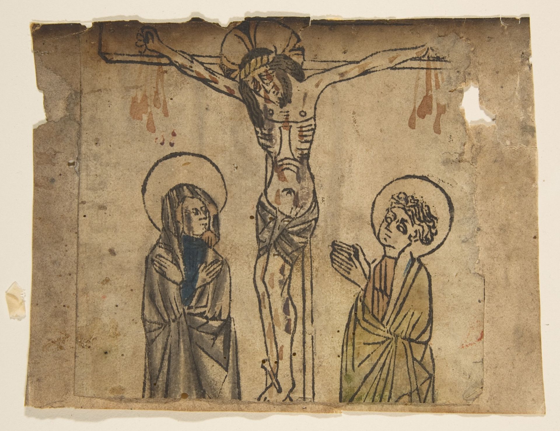 Christ on the Cross with the Virgin and St. John (Schr. 427a) by Anonymous