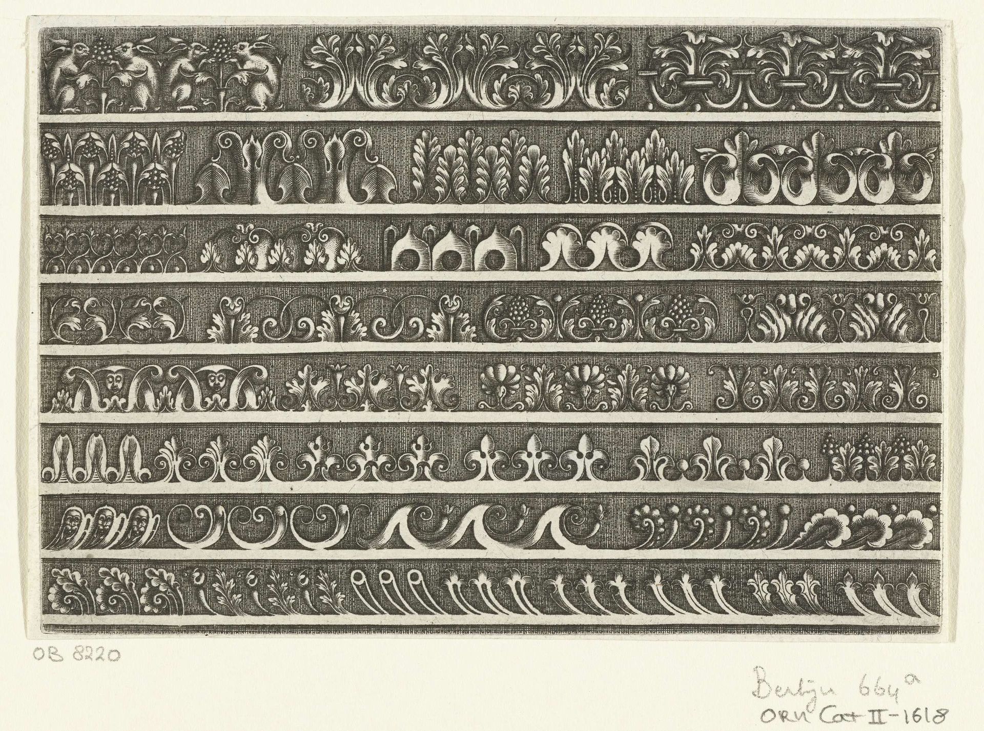 Acht randen met ornamenten by Anonymous
