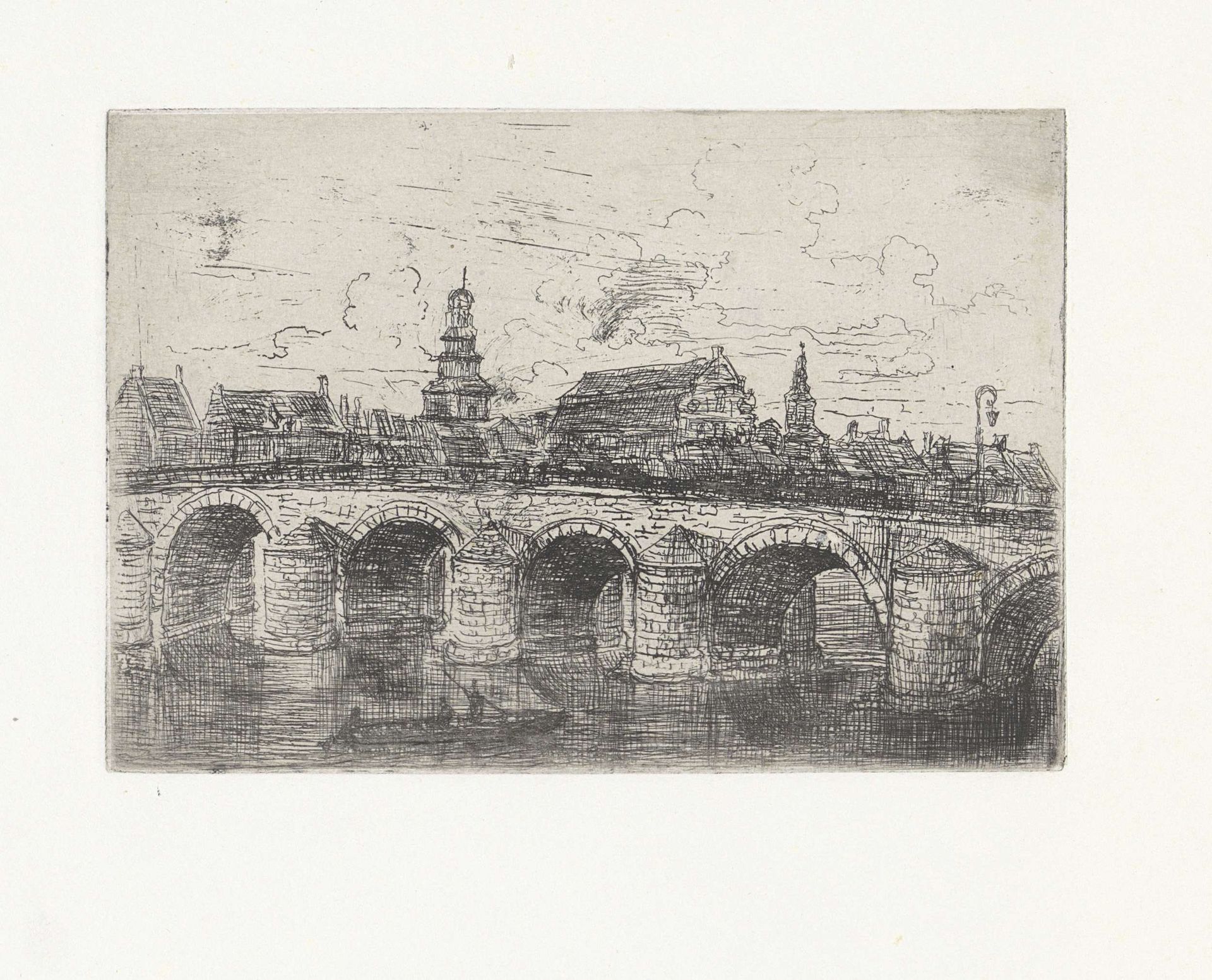 Maasbrug te Maastricht by Alexander Schaepkens