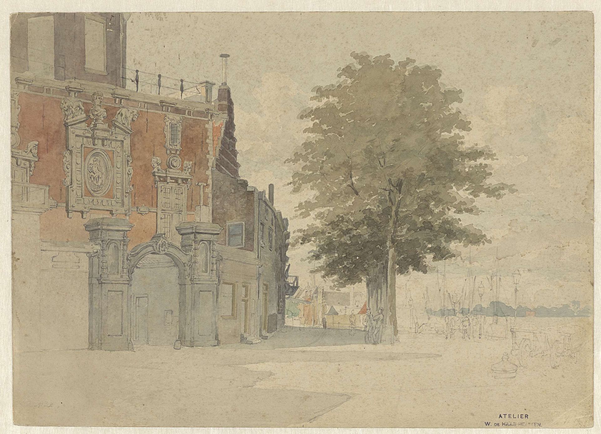 De Groothoofdspoort te Dordrecht by Willem de Haas Hemken