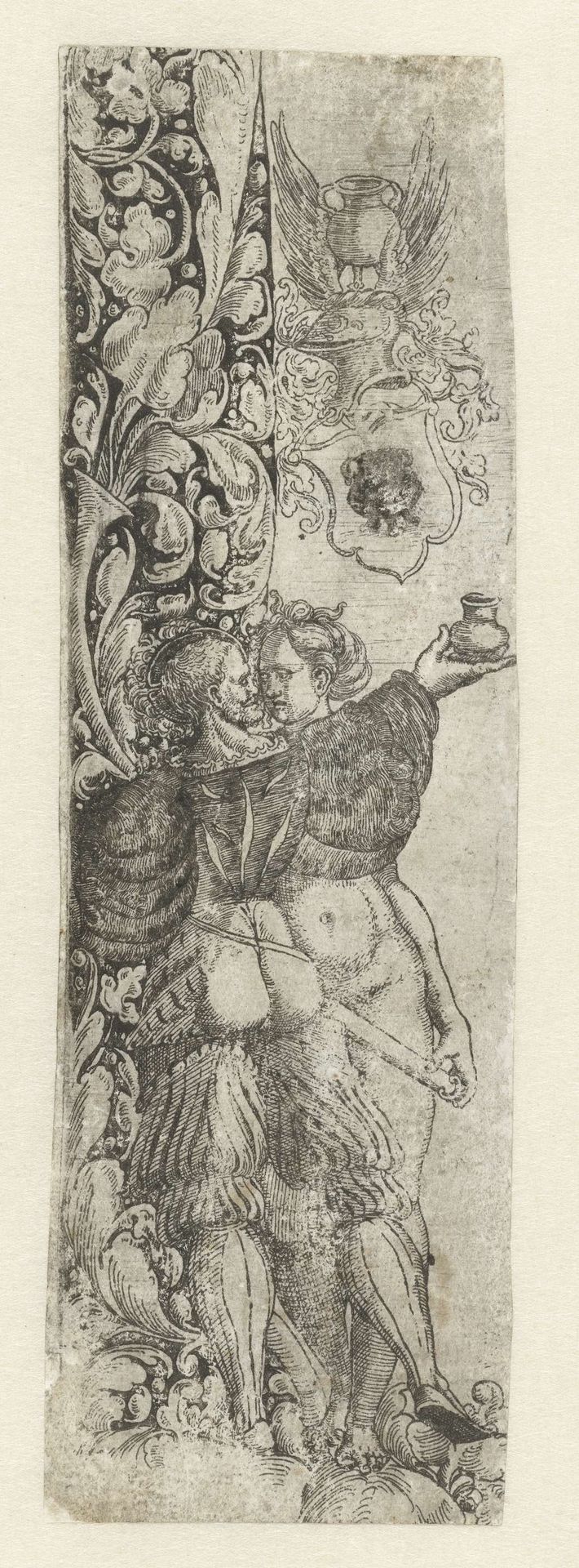 Soldaat en een jonge naakte vrouw by Hans Brosamer