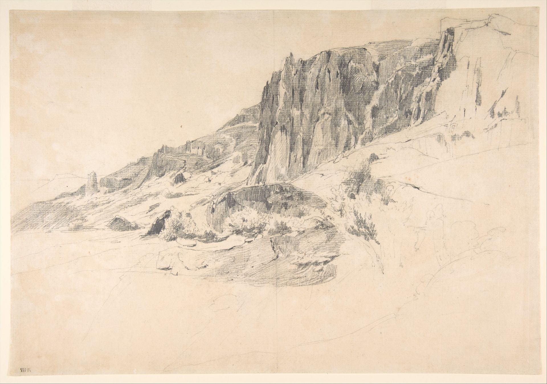Cliffs of Malbec at Mont-Dore, the Auvergne by Theodore Rousseau