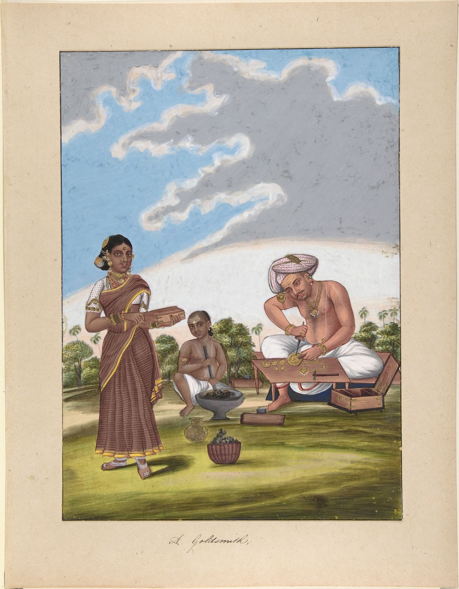 A Goldsmith, from Indian Trades and Castes by Anonymous