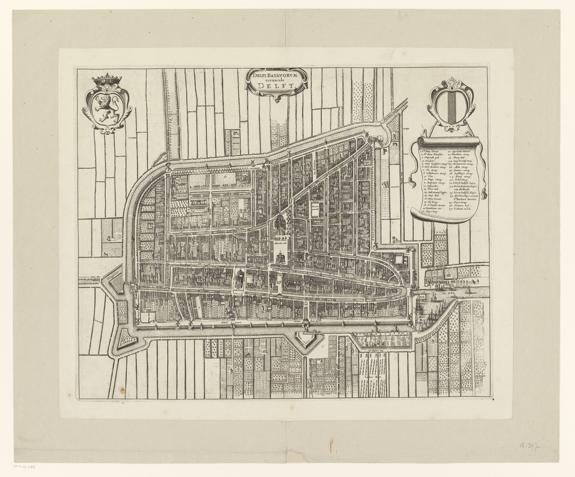 Plattegrond van Delft by Anonymous