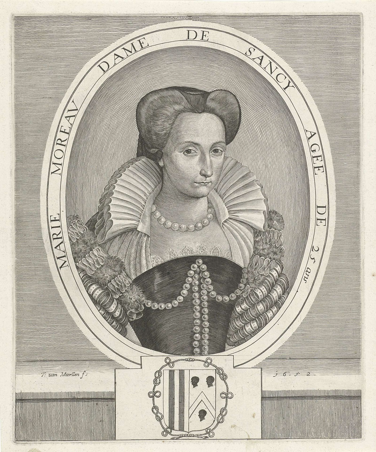 Portret van Marie Moreau by Theodor van (II) Merlen
