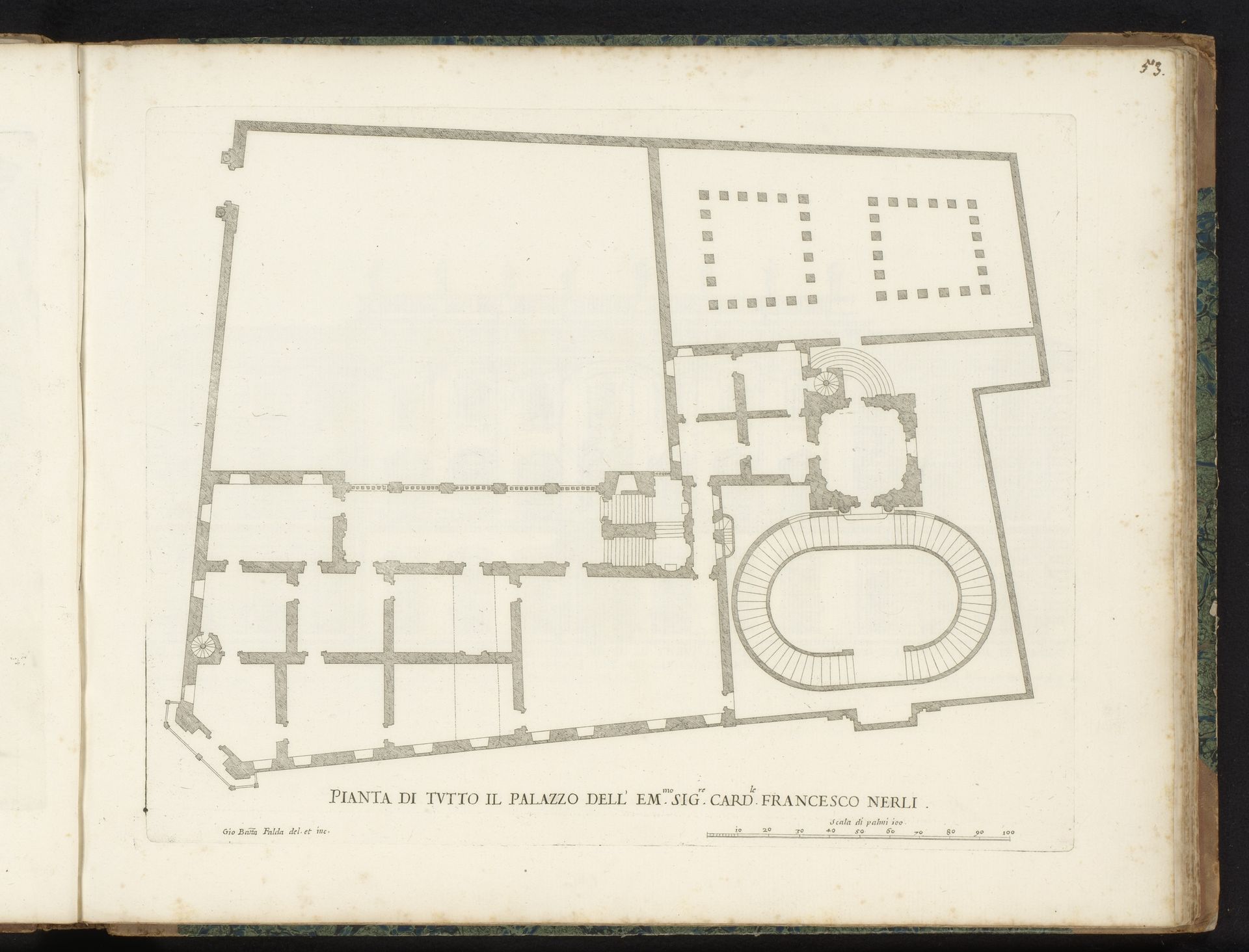 Plattegrond van het paleis van kardinaal Francesco Nerli by Giovanni Battista Falda