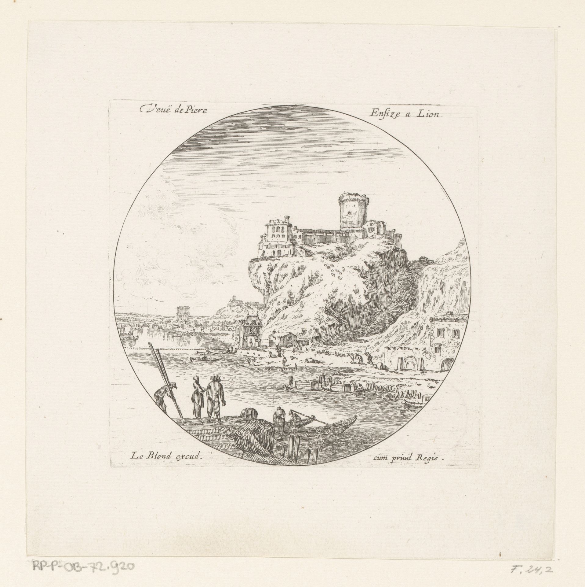 Gezicht op kasteel Pierre Scize by Israel Silvestre