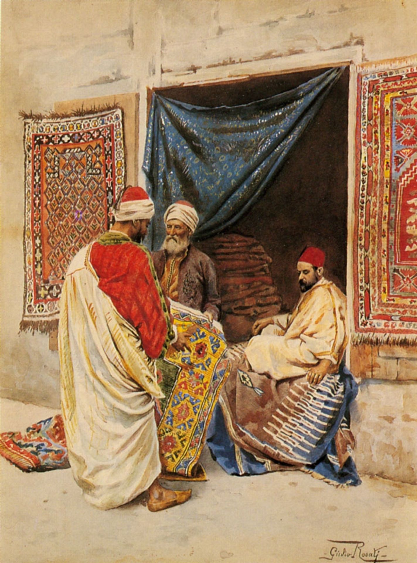 Carpet Seller by Giulio Rosati