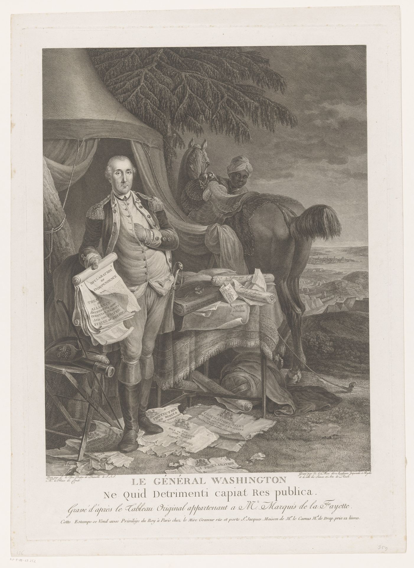 George Washington met de Amerikaanse Onafhankelijkheidsverklaring by Noël Le Mire